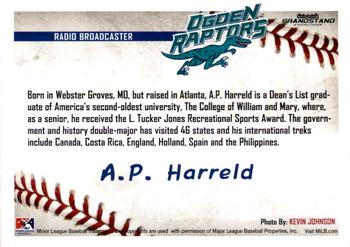 2016 Grandstand Ogden Raptors #NNO A.P. Harreld Back