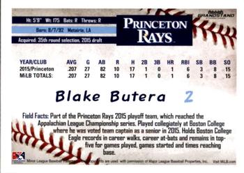 2016 Grandstand Princeton Rays #5 Blake Butera Back