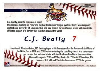2016 Grandstand State College Spikes #3 C.J. Beatty Back