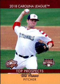 2018 Choice Carolina League Top Prospects #19 Wil Crowe Front