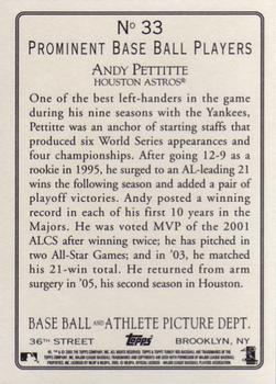 2005 Topps Turkey Red #33 Andy Pettitte Back