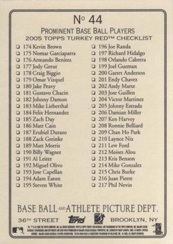 2005 Topps Turkey Red #44 Gary Sheffield At Bat Back