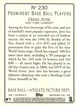 2005 Topps Turkey Red #230 Derek Jeter Back