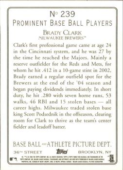 2005 Topps Turkey Red #239 Brady Clark Back