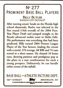 2005 Topps Turkey Red #277 Billy Butler Back