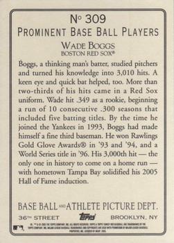 2005 Topps Turkey Red #309 Wade Boggs Back