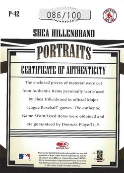 2005 Donruss Prime Patches - Portraits Triple Swatch #P-42 Shea Hillenbrand Back