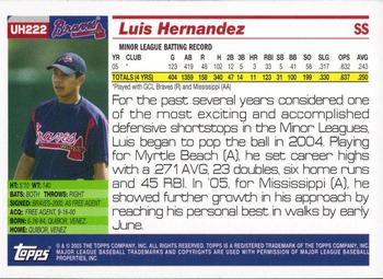 2005 Topps Updates & Highlights #UH222 Luis Hernandez Back