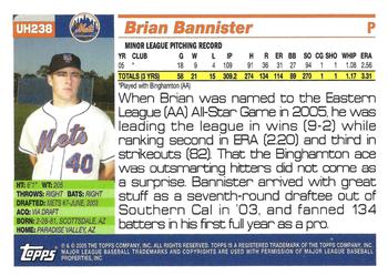 2005 Topps Updates & Highlights #UH238 Brian Bannister Back