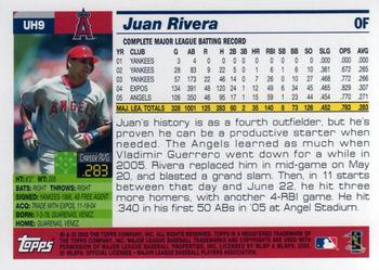 2005 Topps Updates & Highlights #UH9 Juan Rivera Back