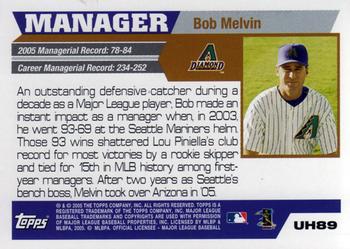 2005 Topps Updates & Highlights #UH89 Bob Melvin Back