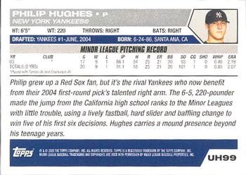 2005 Topps Updates & Highlights #UH99 Philip Hughes Back