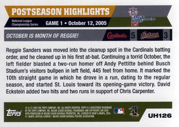 2005 Topps Updates & Highlights #UH126 Reggie Sanders Back