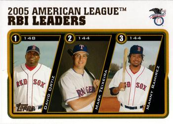 2005 Topps Updates & Highlights #UH137 2005 American League RBI Leaders (David Ortiz / Mark Teixeira / Manny Ramirez) Front