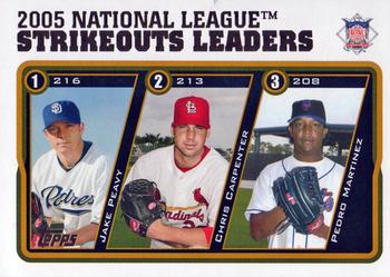 2005 Topps Updates & Highlights #UH146 2005 National League Strikeout Leaders (Jake Peavy / Chris Carpenter / Pedro Martinez) Front