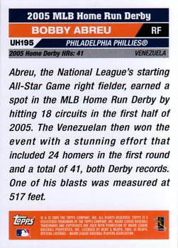 2005 Topps Updates & Highlights #UH195 Bobby Abreu Back