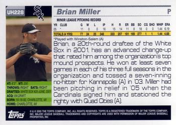 2005 Topps Updates & Highlights #UH228 Brian Miller Back