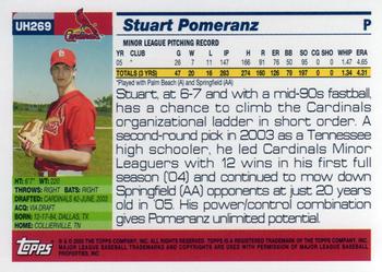 2005 Topps Updates & Highlights #UH269 Stuart Pomeranz Back
