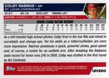 2005 Topps Updates & Highlights #UH320 Colby Rasmus Back