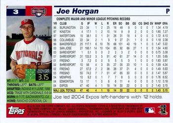 2005 Topps Washington Nationals Commemorative Set #3 Joe Horgan Back