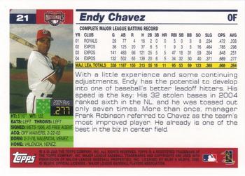 2005 Topps Washington Nationals Commemorative Set #21 Endy Chavez Back