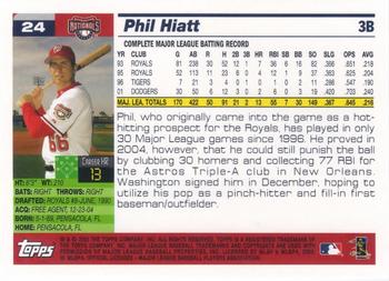 2005 Topps Washington Nationals Commemorative Set #24 Phil Hiatt Back