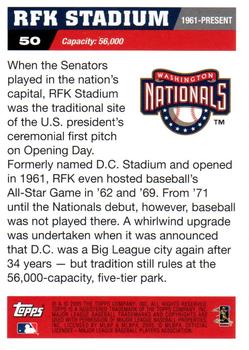 2005 Topps Washington Nationals Commemorative Set #50 RFK Stadium Back