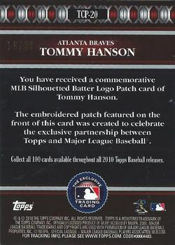 2010 Topps Opening Day - Logoman Patch #LM20 Tommy Hanson Back