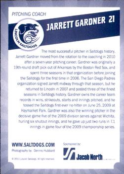 2011 Lincoln Saltdogs #NNO Jarrett Gardner Back