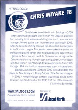 2011 Lincoln Saltdogs #NNO Chris Miyake Back