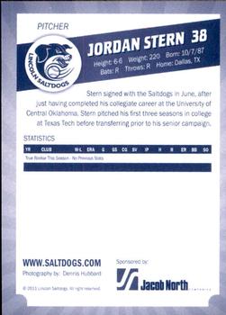 2011 Lincoln Saltdogs #NNO Jordan Stern Back