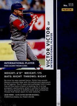 2018 Panini Elite Extra Edition #111 Victor Victor Back