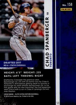 2018 Panini Elite Extra Edition #158 Chad Spanberger Back