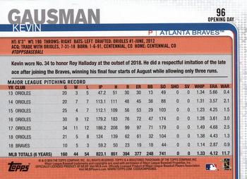 2019 Topps Opening Day #96 Kevin Gausman Back