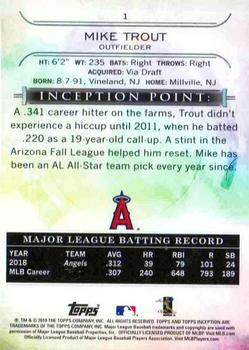 2019 Topps Inception #1 Mike Trout Back