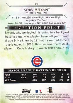 2019 Topps Inception #97 Kris Bryant Back