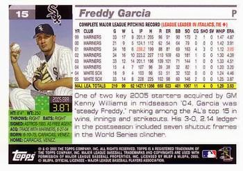 2005 Topps World Series Commemorative Set #15 Freddy Garcia Back