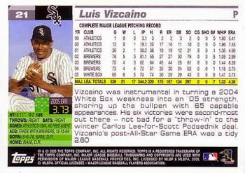 2005 Topps World Series Commemorative Set #21 Luis Vizcaino Back
