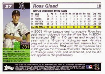 2005 Topps World Series Commemorative Set #27 Ross Gload Back