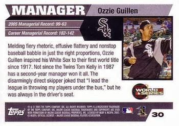 2005 Topps World Series Commemorative Set #30 Ozzie Guillen Back