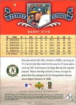 2005 Upper Deck All-Star Classics #4 Barry Zito Back