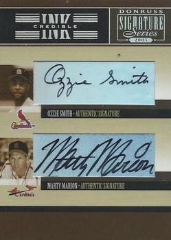 2005 Donruss Signature - INKcredible Combos #IS-7 Ozzie Smith / Marty Marion Front