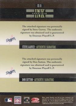 2005 Donruss Signature - INKcredible Combos #IS-11 Steve Garvey / Don Sutton Back
