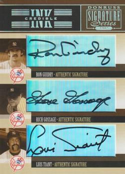 2005 Donruss Signature - INKcredible Trios #IS-48 Ron Guidry / Rich Gossage / Luis Tiant Front