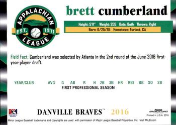 2016 Grandstand Appalachian League Top Prospects #5 Brett Cumberland Back