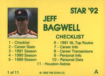1992 Star Jeff Bagwell #1 Jeff Bagwell Back