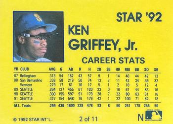 1992 Star Ken Griffey Jr. #2 Ken Griffey, Jr. Back