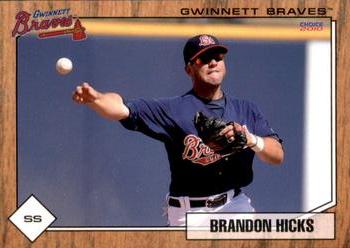2010 Choice Gwinnett Braves #11 Brandon Hicks Front