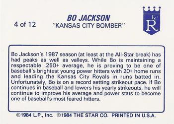 1988 Star Bo Jackson #4 Bo Jackson Back