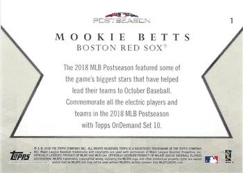 2018 Topps On-Demand MLB Postseason #1 Mookie Betts Back